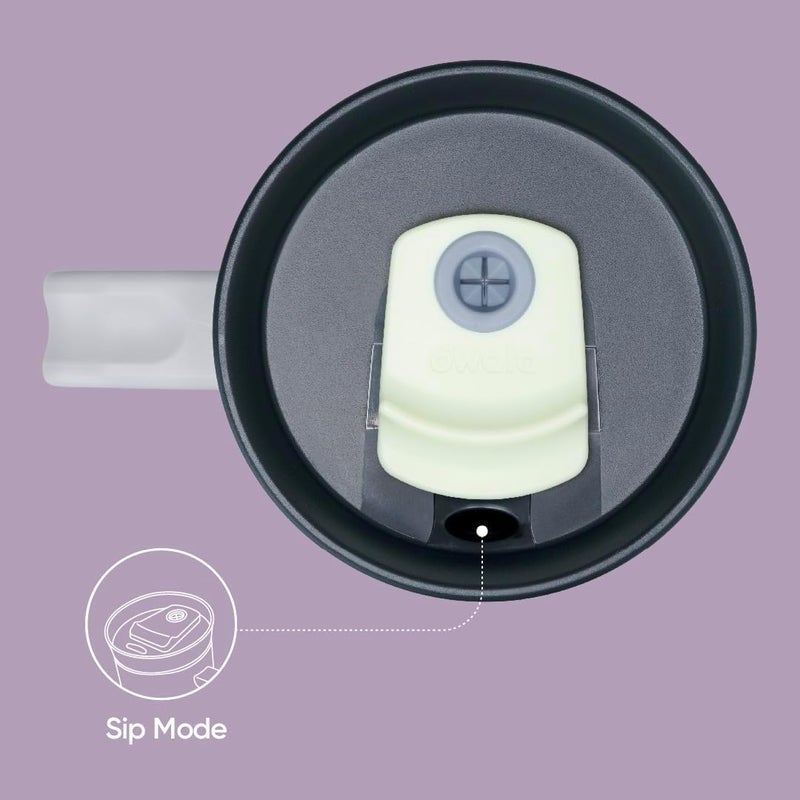 Owala Stainless Steel Triple Layer Insulated Travel Tumbler with Spill Resistant Lid, Straw, and Carry Handle, BPA Free, 40 oz, Purple (Bunny Hop) - Image 4