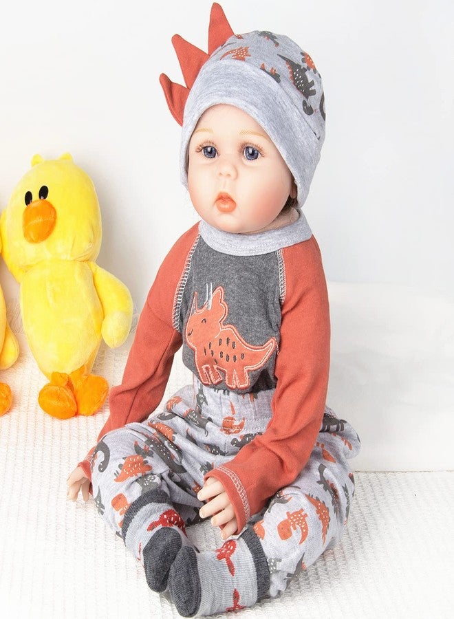 Pedolltree Reborn Baby Boy Doll Clothes 24 Inch Accesories Outfits Dinosaur 4 Pcs Set for 22-24 inch Reborn Dolls Clothes Clothing - Image 3