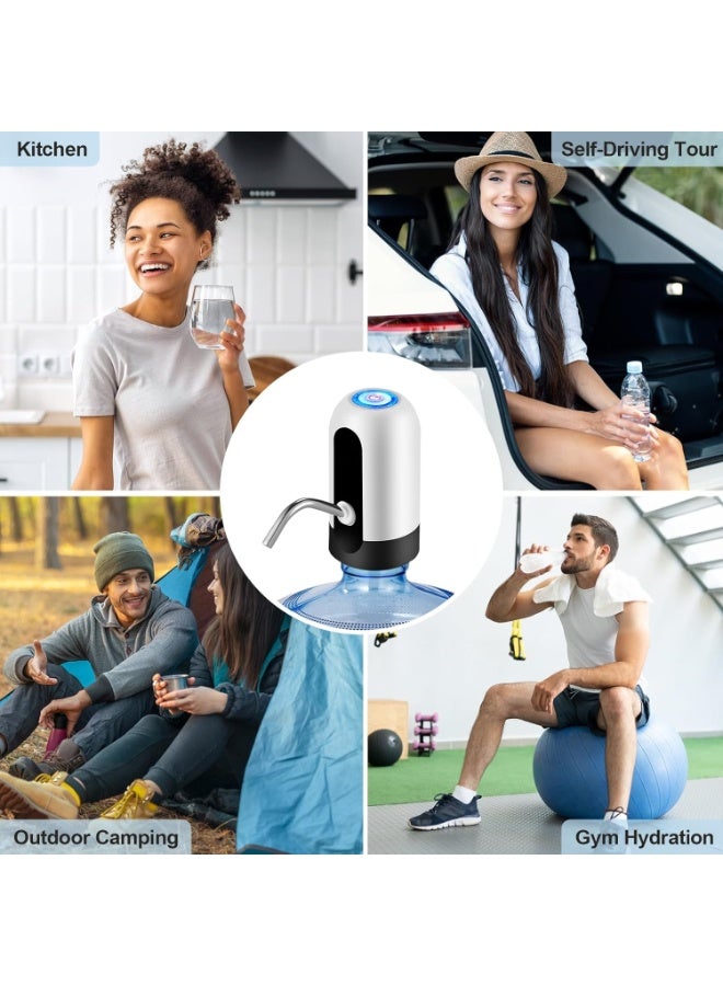 Water Bottle Dispenser, USB Charging Water Bottle Pump, Portable Water Dispenser Pump for Camping - Image 3
