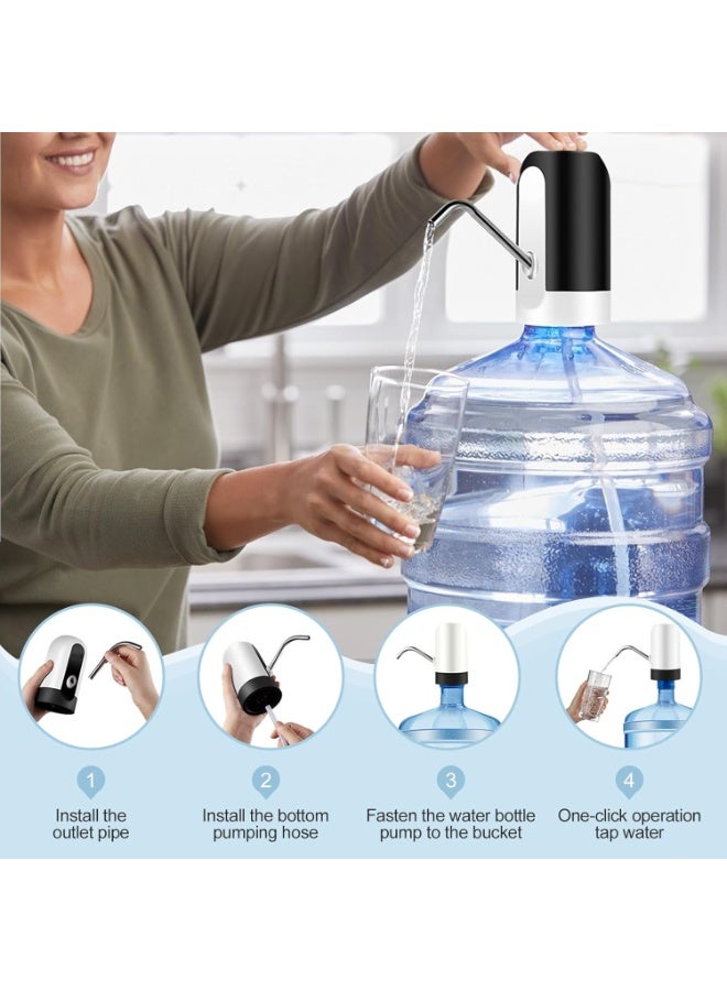 Water Bottle Dispenser, USB Charging Water Bottle Pump, Portable Water Dispenser Pump for Camping - Image 2