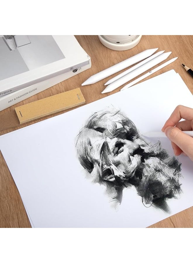 Mixing Paper Wiper Set Blending Stumps with Sandpaper Pencil Sharpener for Drawing and Sketching Pack of 10 - Image 2