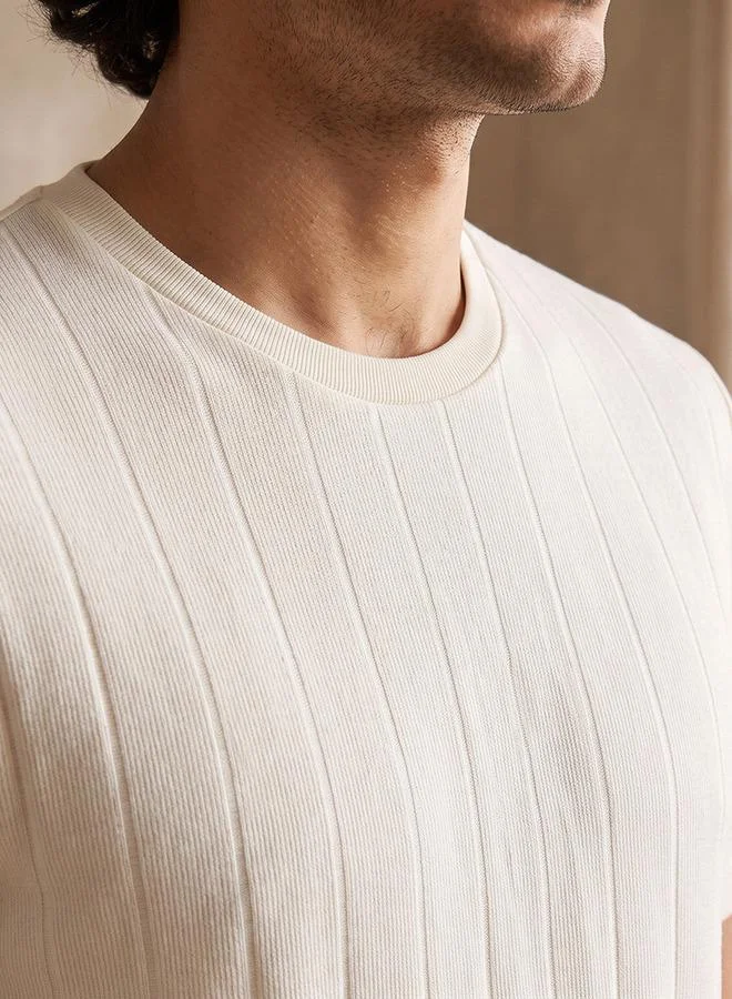 Splash FAV WHITE Textured T-shirt & Pyjama Set for Men | Best Price UAE