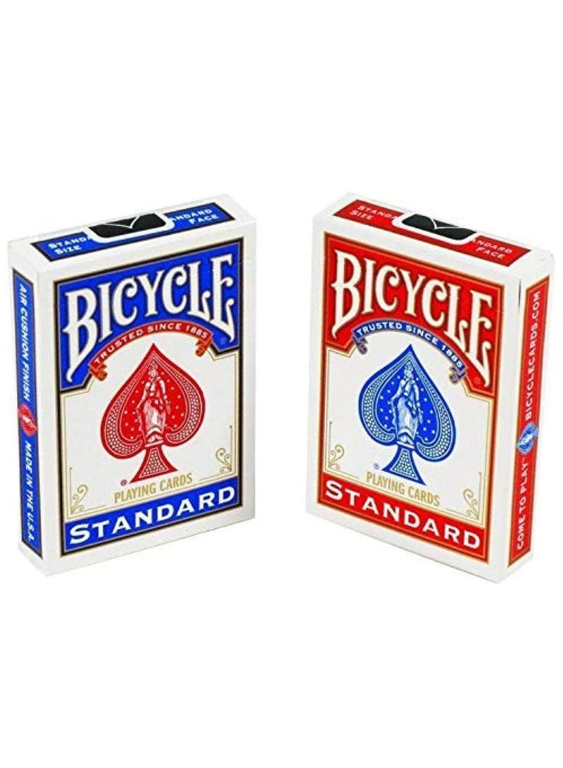 بايسكل أوراق اللعب القياسية باللون الأحمر والأزرق لجميع ألعاب الورق 2x52 - Image 1