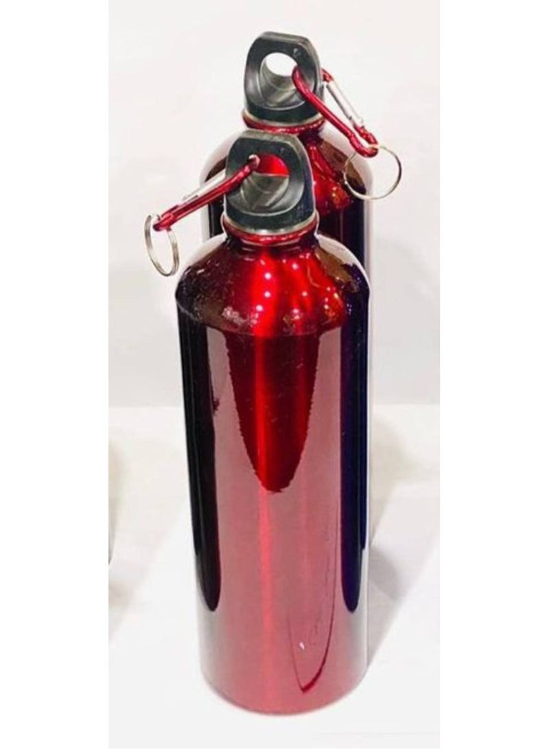 Vitacelli 2Pcs Vacuum Insulated Water Bottle 500ML Stainless Steel Reusable Water Bottle Metal Leak Proof Sports Flask Maroon Red  - Image 1