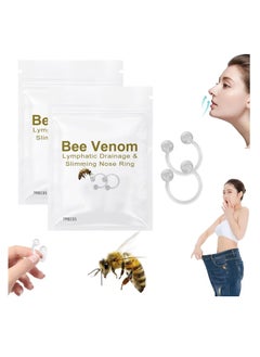 Bee Venom Nose Ring, Bee Venom Drainage & Slimming Nose Ring， Bee Venom Lymphatic Drainage Nose Ring, 2PCS