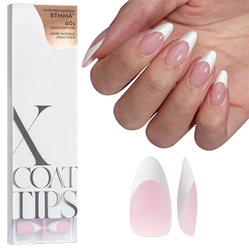 BTArtboxnails French Gel Nail Tips  French Tip Press on Nails Pink Medium Almond XCOATTIPS for Nail Extensions