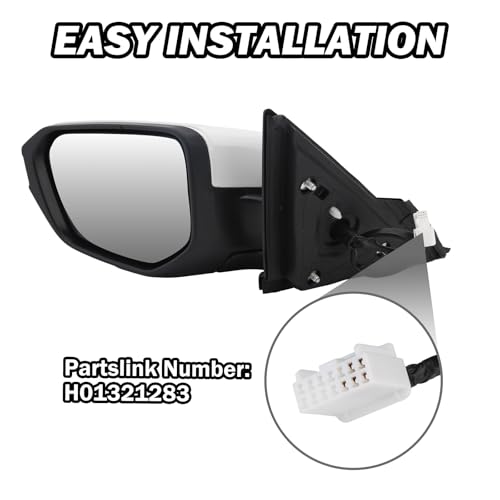 MOFOAP Driver Side View Mirror Compatible with 2016-2021 Honda Civic Power Heated,Civic Side Mirror Left Replace# 76258TBAC02ZA, 5Pins-Heated（White） - Image 4