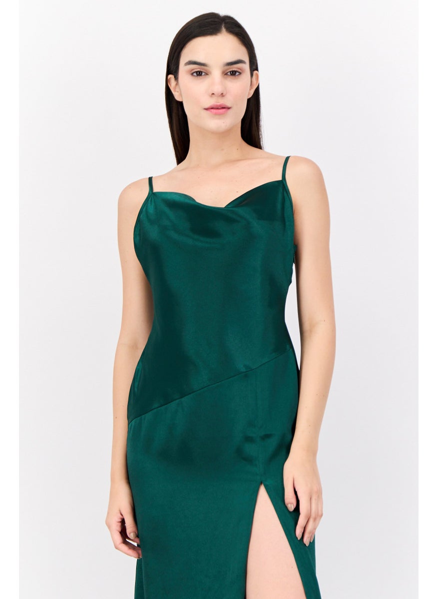 Lulus Women Plain Maxi Dress, Green  - Image 2