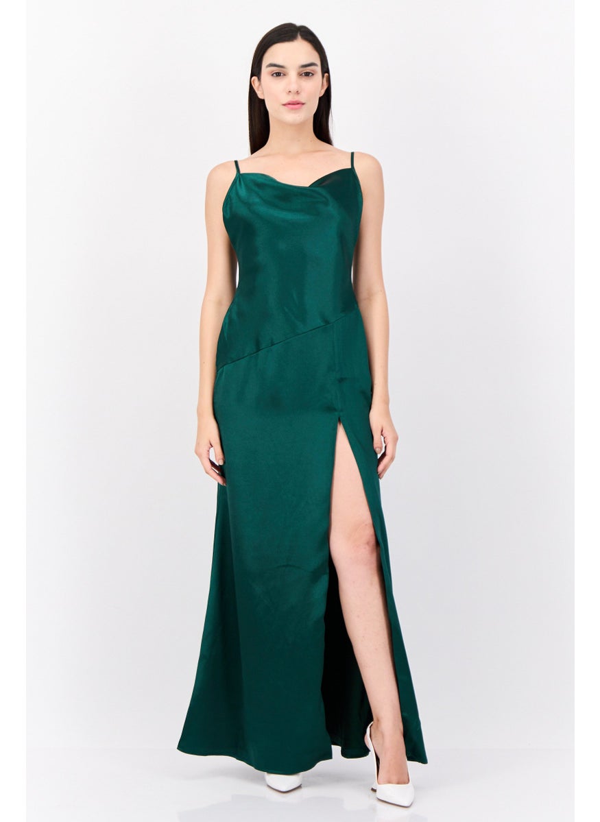 Lulus Women Plain Maxi Dress, Green  - Image 1