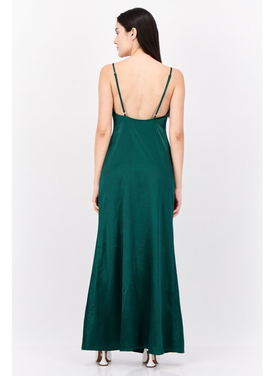 Lulus Women Plain Maxi Dress, Green  - Image 4