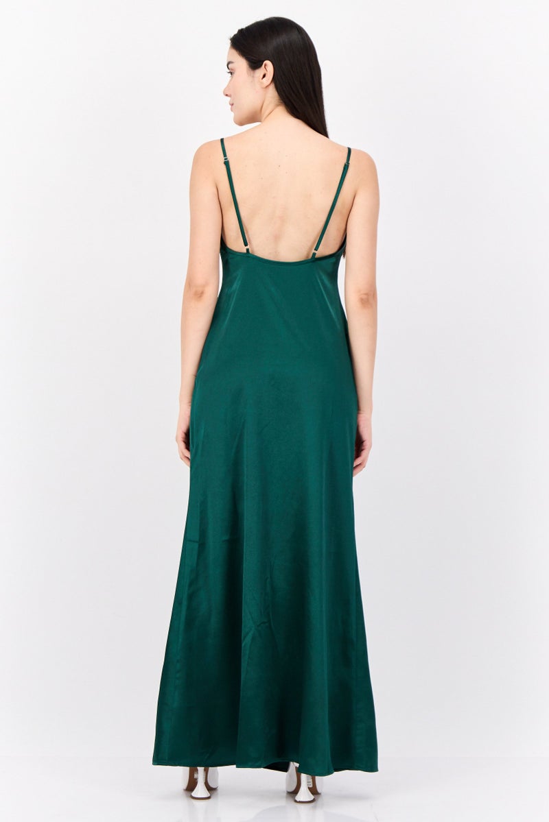 Lulus Women Plain Maxi Dress, Green - Image 4