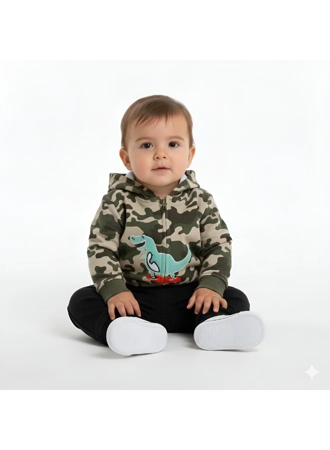 Bambimici Bambimici Dinosaur Print Hoodie - Multicolor