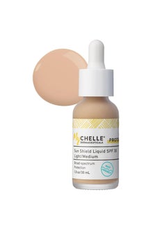 MyChelle Dermaceuticals MyChelle Dermaceuticals Sun Shield Liquid Zinc SPF 30 LightMedium  Tinted Sunscreen for All Skin With OilAbsorbing Bentonite Clay  Use as Sheer Foundation or Makeup Primer for Matte Finish 