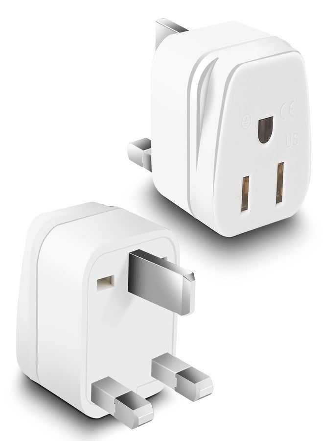 OFOAEEA 2 Pack US to UK Ireland Travel Plug Adapter, Type G Power Outlet Adapter, Travel Essentials for USA to Dubai Scotland British London England Hong Kong Irish More，White - Image 1