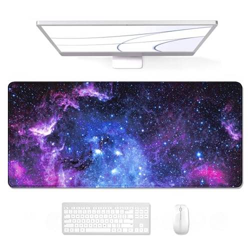 Auhoahsil Large Mouse Pad, XXL Gaming Mousepad, Desk Mat for Desktop, Thick Rubber, Big & Long Size, Stitched Edges, Full Desk Pad for Laptop & Computer, Extended 31.5 x 11.8 in, Amazing Galaxy - Image 1