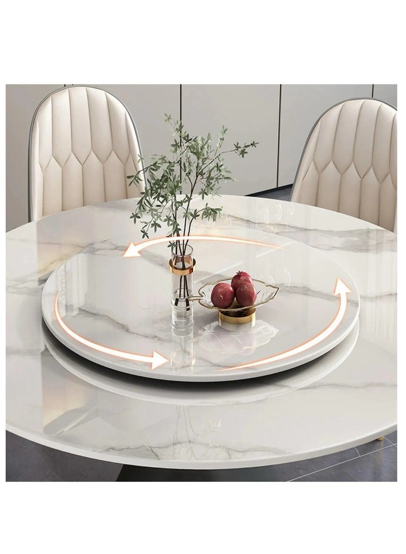 Wooden Twist Round Modern Dining Table with Rotatable Top - Image 2