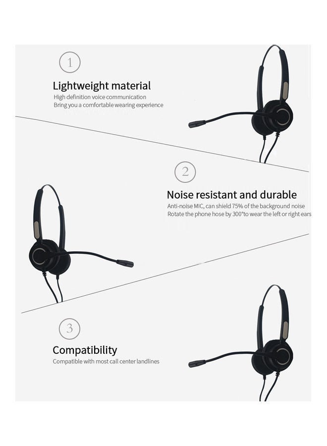 NIBEMINENT Communication Headset With Mic Black/Beige - Image 3