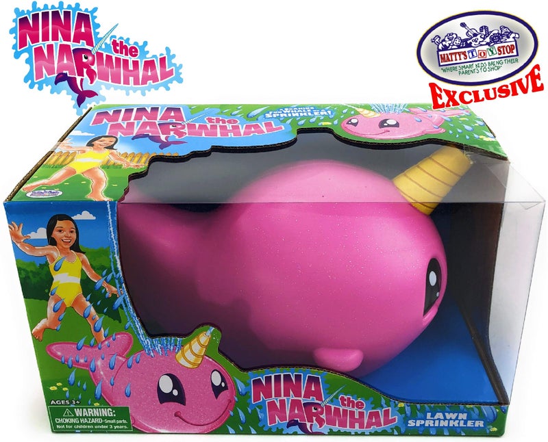 Matty's Toy Stop Nina The Narwhal (Pink Unicorn of The Sea) Water Sprinkler - Image 2