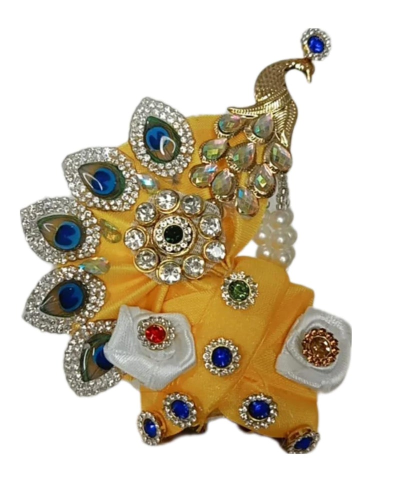 PARTISH Laddu Gopal Murti Size 5 l Ladoo Gopal l Laddoo Gopal l Bal Gopal l Thakurji l Ladu Gopal Idol in Brass / Idol, Krishna with Full Makeup with Heavy Dress And All Accessories (Designing and Painting, Size 5) - Image 5