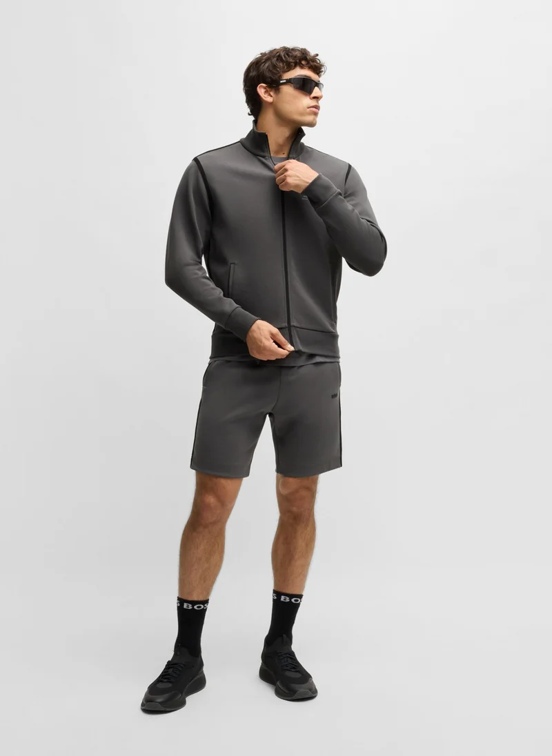 بوس Drawstring shorts with tape and logo details