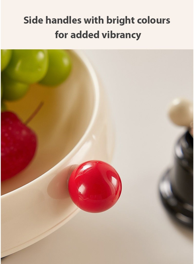 صينية تخزين كبيرة السعة عالية الساق، علبة حلوى للمطبخ للوجبات الخفيفة للتجفيف، صينية تخزين مزخرفة، صينية شاي، صينية تخزين، صينية تخزين، صينية ديكور منزلي، لديكور غرفة المعيشة في غرفة المعيشة في المنزل - مربعة وحمراء - Image 4