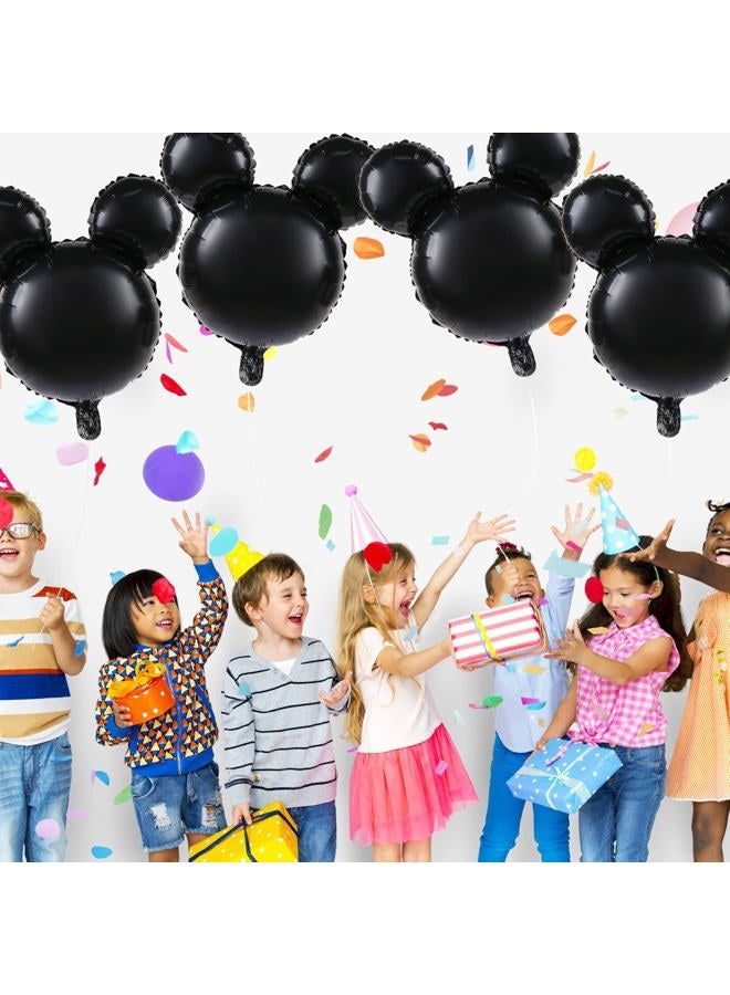 LIYDE 6 Pcs Mouse Head Balloons, 24'' Black Aluminum Foil Balloons for Birthday Party Decorations - Image 5