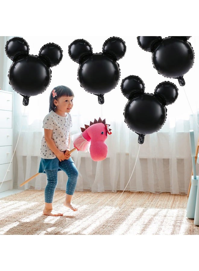LIYDE 6 Pcs Mouse Head Balloons, 24'' Black Aluminum Foil Balloons for Birthday Party Decorations - Image 3