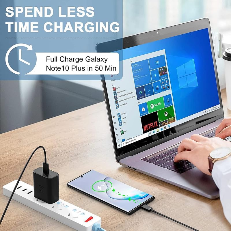 TOPGO 45W Type C Super Fast Charger Adapter Compatible with Samsung Galaxy S25 Edge/S25 Ultra/S25 plus/S25/S24 ultra/S24 Plus/S24/S23/S22/S21, Fe/Z fold 7/6/5/4/Z flip/Pad/Tab S10/S9, PD 3.0 Adaptor, Black - Image 4