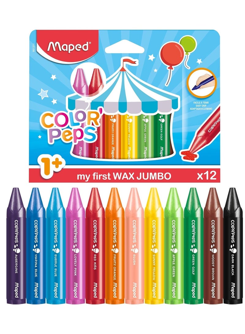 Maped 12-Piece Jumbo Wax Crayons Multicolour - Image 1