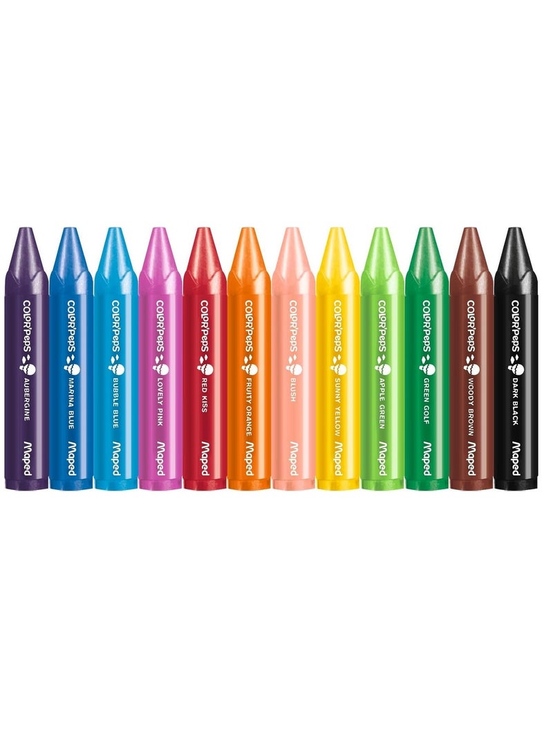 Maped 12-Piece Jumbo Wax Crayons Multicolour - Image 2
