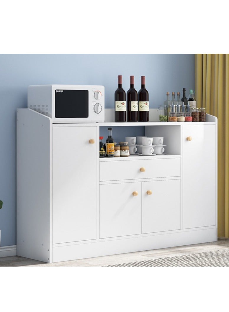 خزانة تخزين المطبخ الخزانة الجانبية ، خزانة المطبخ الخشبية مع 1 درج و 4 أبواب لفرن الميكروويف ، رفوف تخزين مستقلة لغرفة الطعام غرفة المعيشة والمطبخ (CDA5) - Image 2