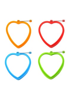 Silicone Round Love Shape Fried Egg Ring Stainless Steel Portable Fried Egg Maker Hamburger Meat Mold Silicone Ring Fried Egg Mold-Specifications:Blue (heart)