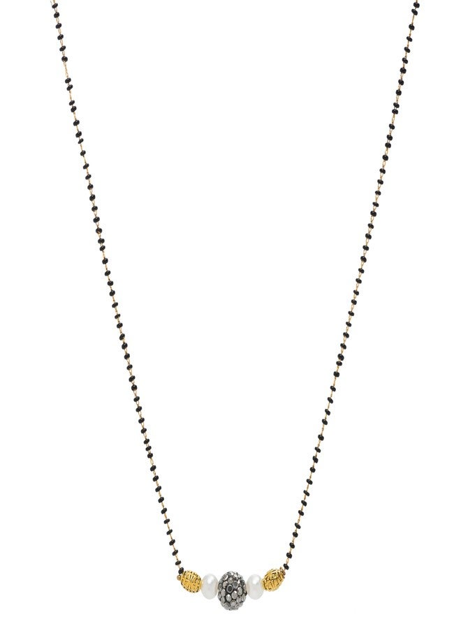 Heeva Creation Women's Pride Stylish Mangalsutra Necklace With Black Pendant Black Bead Fancy Chain For Woman and Girls.Pack Of 1. - Image 1
