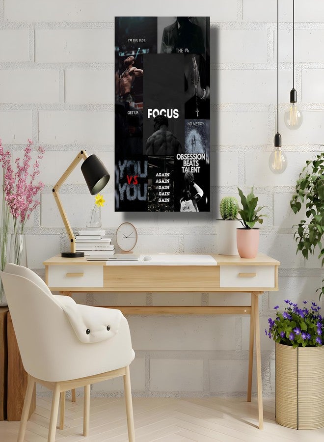 Frame House’s Motivation Collage Poster | “Focus", "No Mercy", "You vs You”, Inspirational Wall Art for Fitness, Athletes & Hustlers | 12x18 Inch Dark Aesthetic Print for Gym, Office, or Bedroom Decor - Image 5