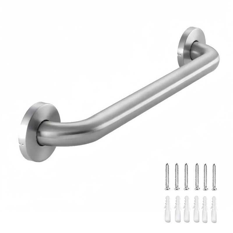 Raemnaky Stainless Steel Bathroom Safety Shower Grab Bar Anti Slip Bathtubs Grab BarsToilet Assist Saft Handle Handrail ADA Compliant 500lbs for Handicap Elderly Senior Brushed 12 Inches - Image 2