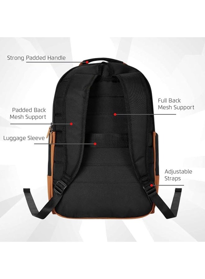 Safari Dart 3 24L College backpack, 2 compartments, 17" laptop compatible, Smart trolley sleeve, Front pocket, college backpack bags for women and men, travel bag, Ideal for Students, Color - Black - Image 4