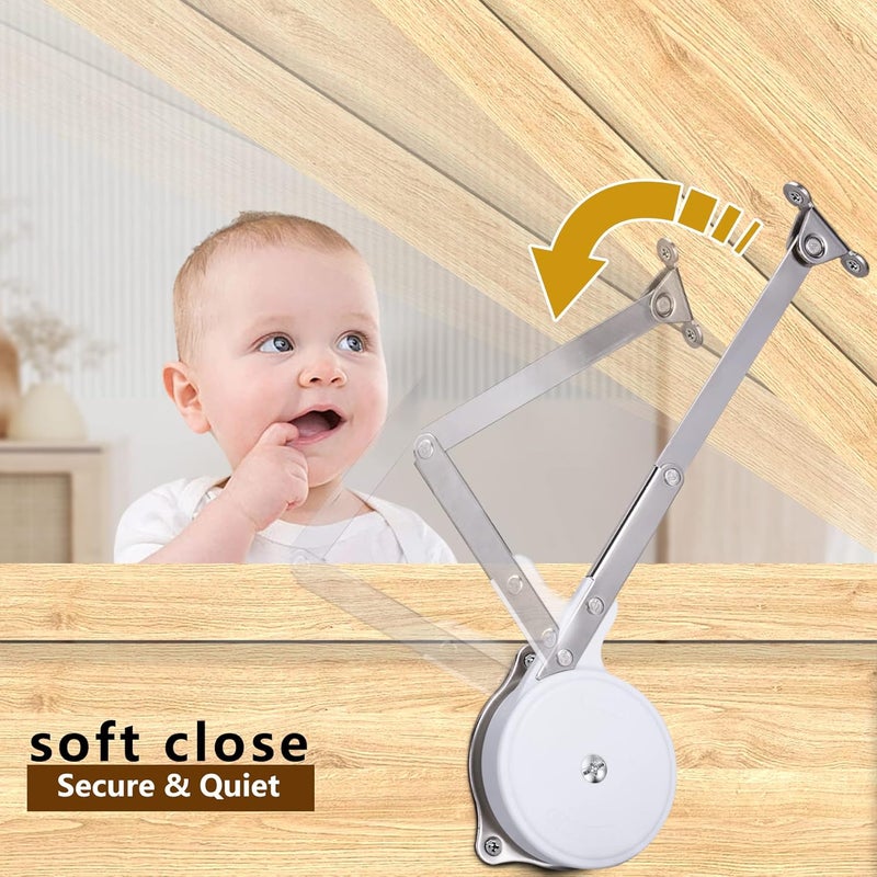HBL 2 Pack | Toys Box Hinges Soft Close - ’ Lid Support Chest Hinges for Wooden Toy Box, Cedar, Storage Trunk & Benches, Made of Zinc Alloy, Safety & Heavy Duty. - Image 2