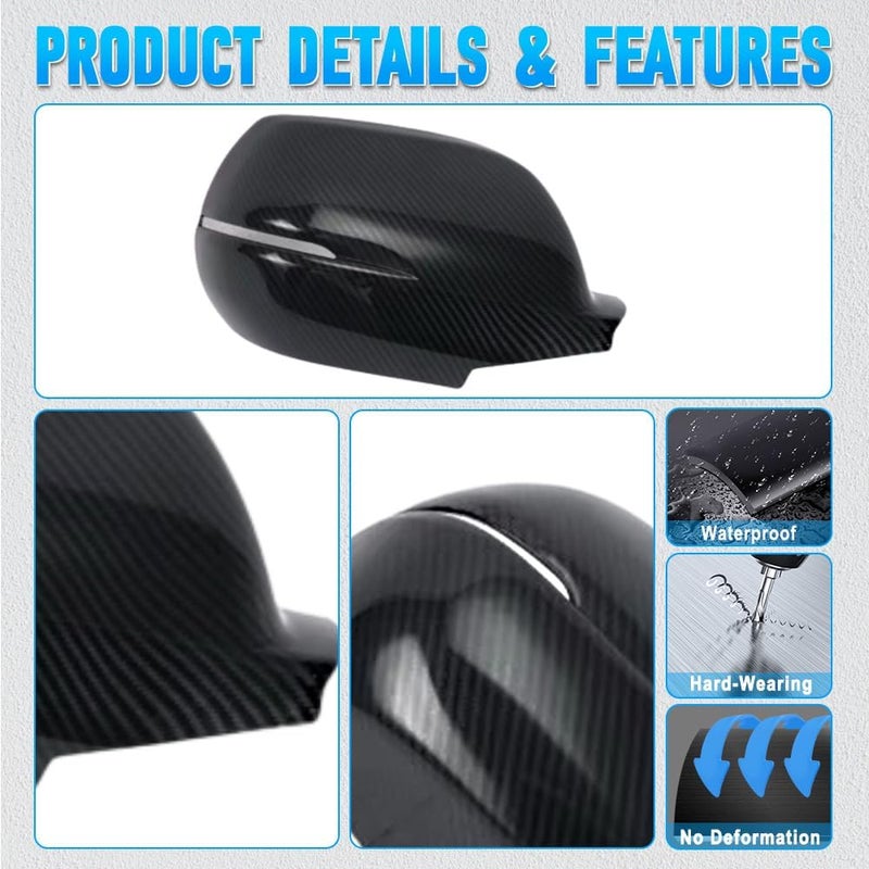 TOTMOX Carbon Fiber Rearview Mirror Cover for Honda CRV CR-V 2017-2021 - Image 2