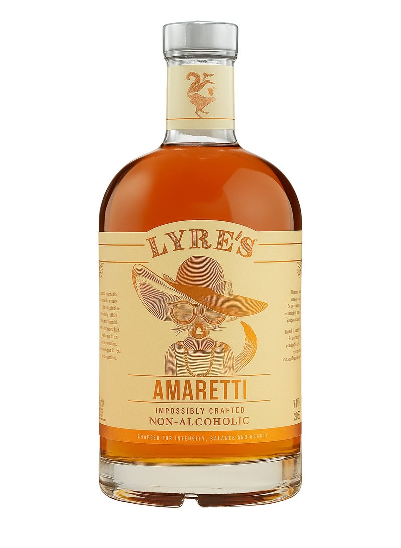 LYRE'S Amaretti Non-Alcoholic Spirit 700ml, Premium Zero-Alcohol Amaretto-Style Drink - Image 1
