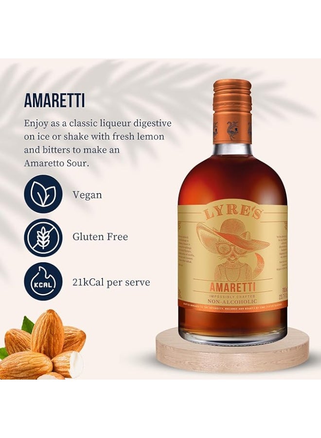 LYRE'S Amaretti Non-Alcoholic Spirit 700ml, Premium Zero-Alcohol Amaretto-Style Drink - Image 4