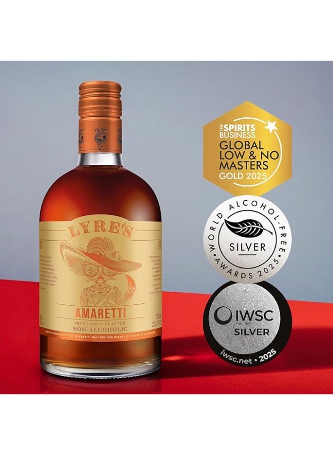 LYRE'S Amaretti Non-Alcoholic Spirit 700ml, Premium Zero-Alcohol Amaretto-Style Drink - Image 3
