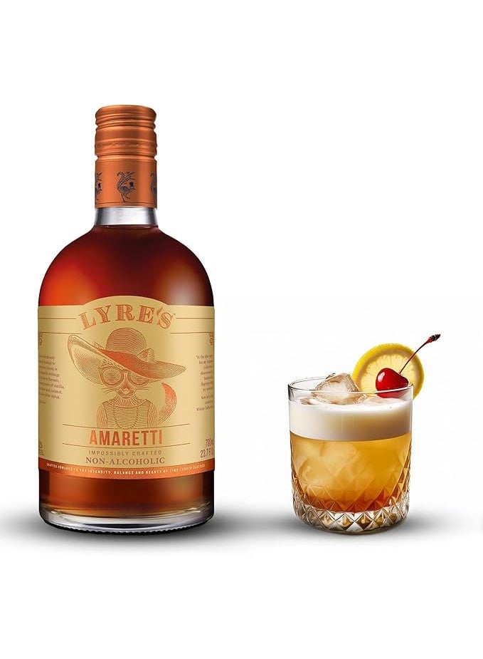 LYRE'S Amaretti Non-Alcoholic Spirit 700ml, Premium Zero-Alcohol Amaretto-Style Drink - Image 2