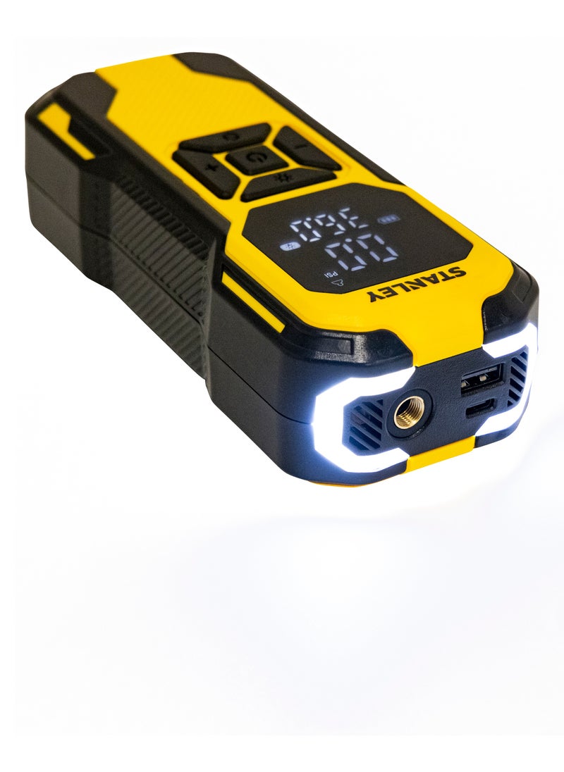 Stanley - Cordless Tire Inflator, Digital Gauge, 150 Psi Max Air Pressure, Built-in LED, Dual Power Sources - Image 1
