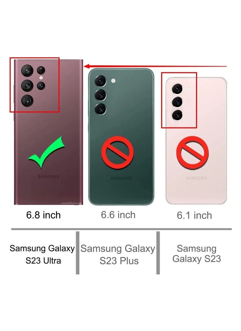 Raxoom 3-In-1 Magnetic Hand Grip Holder Case For Samsung Galaxy S23 Ultra Cover Car Mount Kickstand Case Finger Strap Cover for Samsung Galaxy S23 Ultra Clear - Image 2