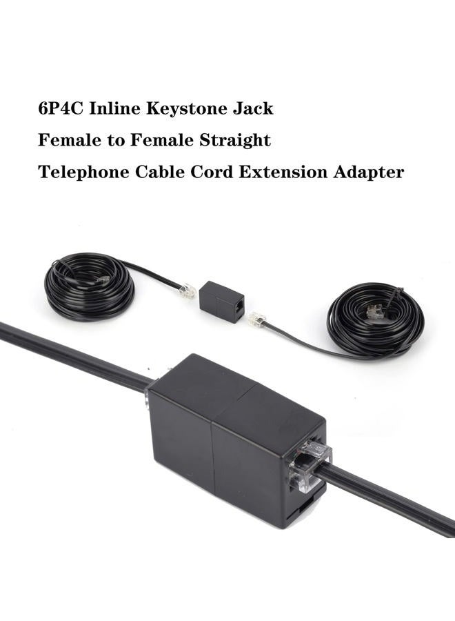 Ubramac Telephone Extension Cord Phone Cable Line Wire, with Standard RJ11 Plug (15FT-Black) - Image 5