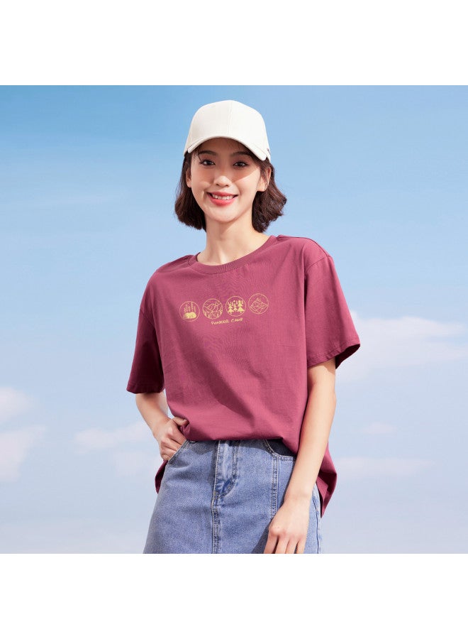 Outdoor Cotton T-shirt】fashionable And Versatile 100% Cotton Short-sleeved Shirt With Trendy Round Neck For Summer - Image 2