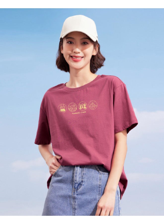 Outdoor Cotton T-shirt】fashionable And Versatile 100% Cotton Short-sleeved Shirt With Trendy Round Neck For Summer - Image 1