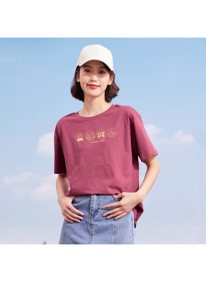 Outdoor Cotton T-shirt】fashionable And Versatile 100% Cotton Short-sleeved Shirt With Trendy Round Neck For Summer - Image 5