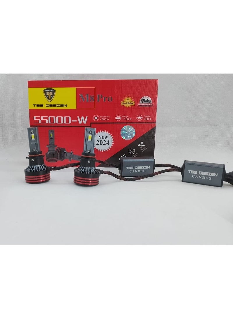 TBS DESIGN 2 Pieces H16 55W LED Headlight Bulb Assembly 5500 Lumens Xtreme Bright With Color Temperature 6000K  - Image 1