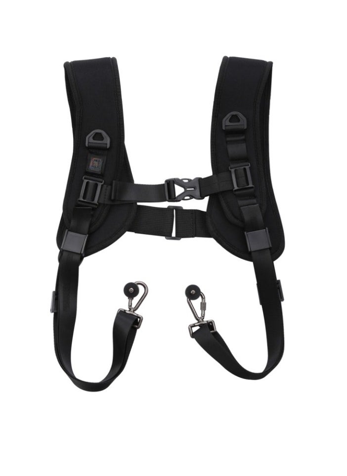 AL RAID - Professional Camera Dual Shoulder Harness, Quick Release DSLR Strap, Black, Adjustable Comfort Sling - Image 1